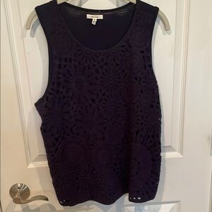 Maurices Navy Crochet Tank Top
